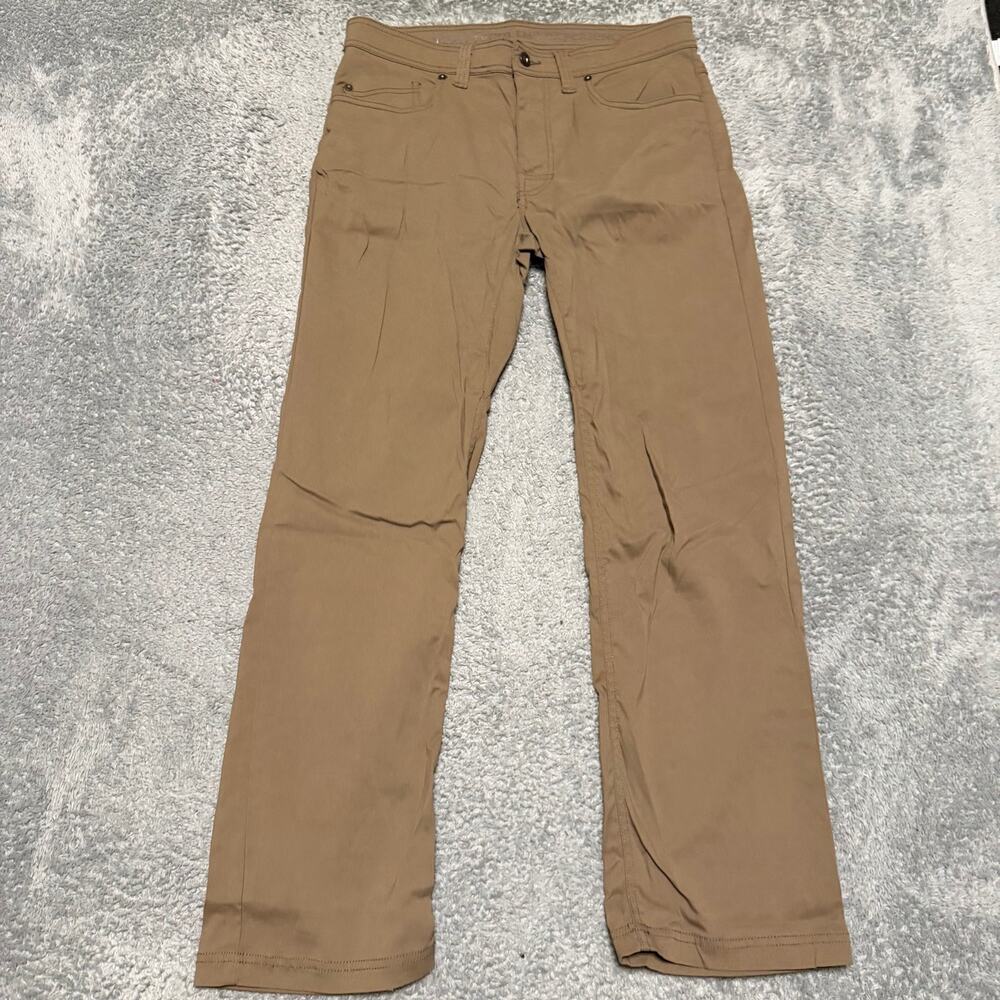 PrAna Brion Pants Mens 32 x30 Brown Stretch M4BN30312 Slim Hike Nylon